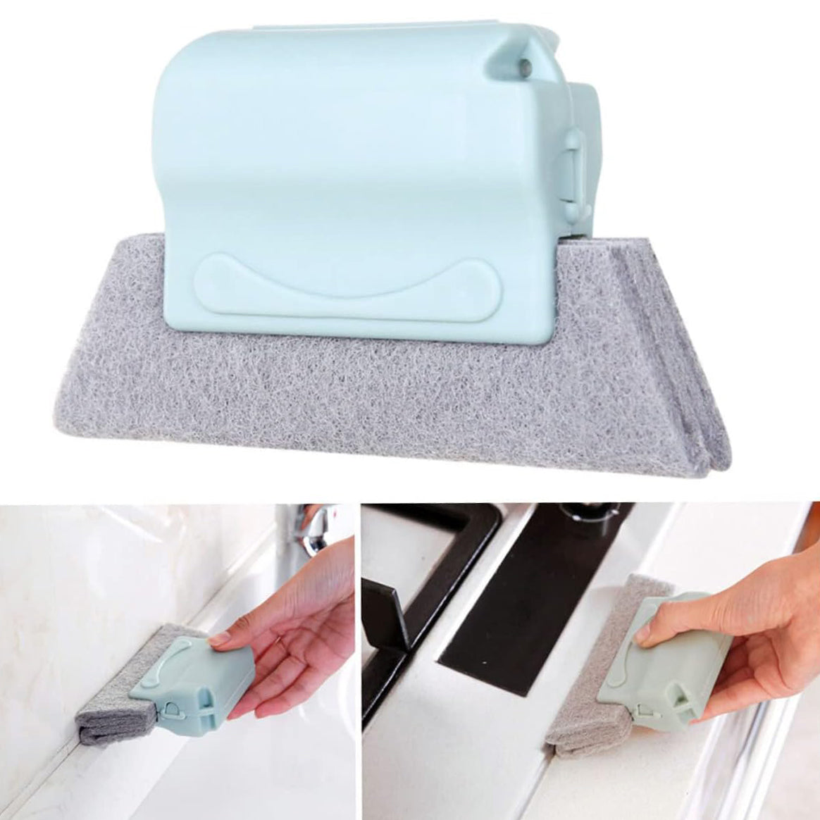Window Groove Cleaning Brush 3pcs Window Clean Brush Rolling Toothpaste Squeezer Orbit Window Grooves Household Gap Brush Fake Teeth Dead Angle Cleaning Brush