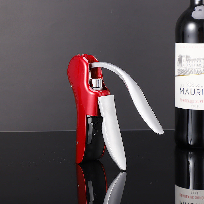 Stainless Steel Wine Opener Compact Vertical Corkscrew Wine Bottle Opener with Foil Cutter