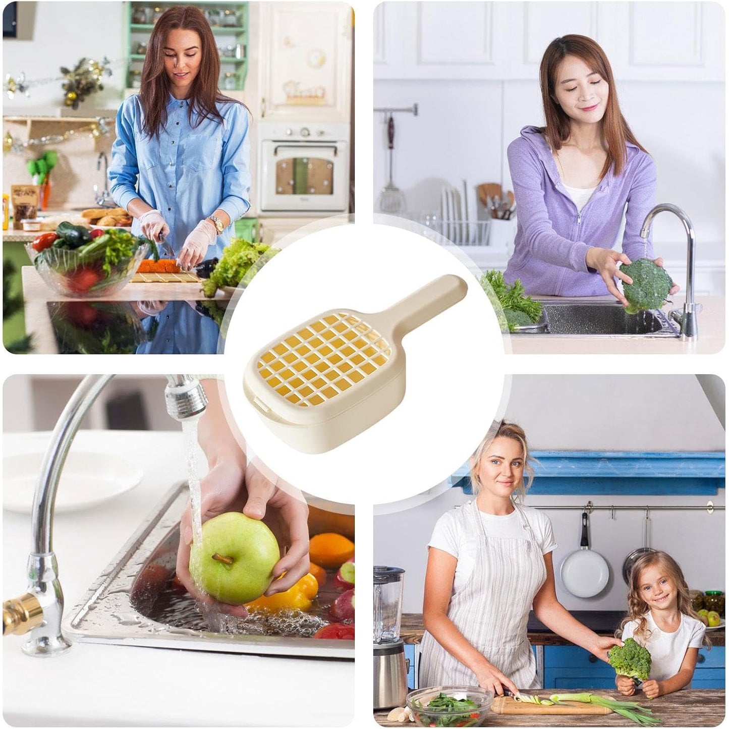 Generic Fruit Strainer Kitchen Basket Drainage Kitchen Basket Fruit Colander Handy Colander - Efficient Kitchen Drainage Basket for Washing Blueberries, Small Tomatoes, Grapes, Light Yellow