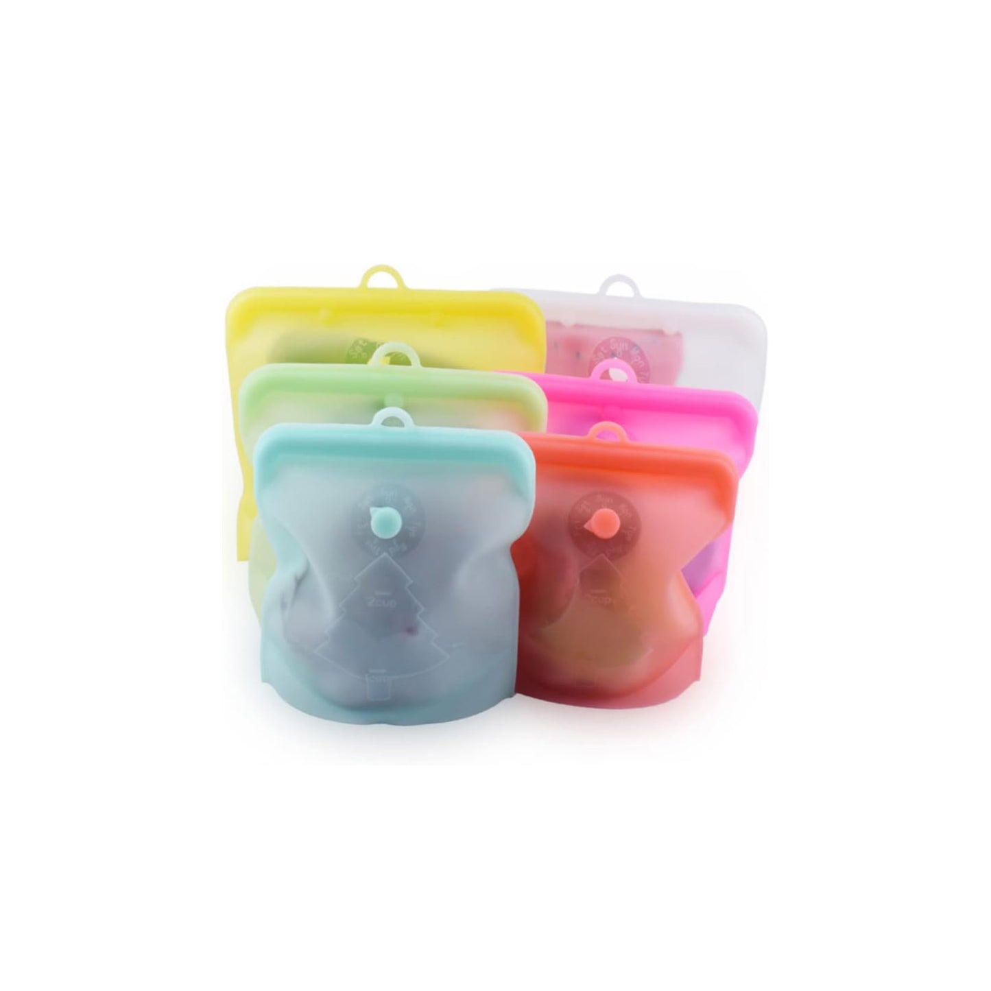 6 Pcs Silicone Storage Bag Sandwich Bags Reusable Freezer Bags Food Bags Reusable Food Bags Food Storage Bags Reusable Snack Bags for Kids Reusable Storage Bags Silicone Bags