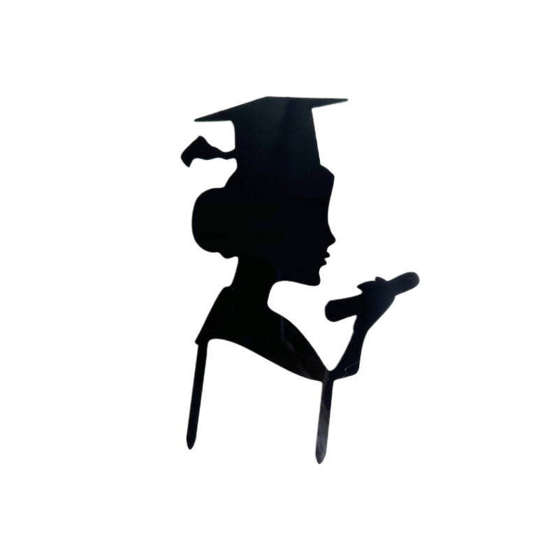 Female Phd Graduation Cake Insert Props Cake Decor Chic Cupcake Picks for Graduation Gatherings Mixed Style Celebration Supplies
