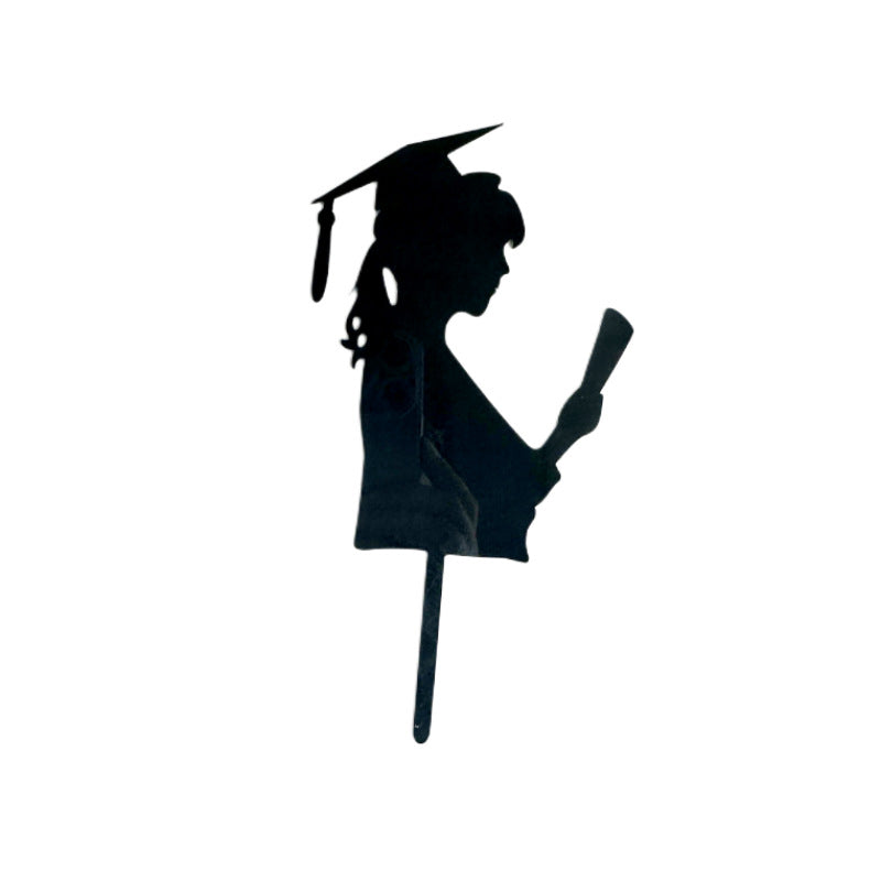 Female Phd Graduation Cake Insert Props Cake Decor Chic Cupcake Picks for Graduation Gatherings Mixed Style Celebration Supplies