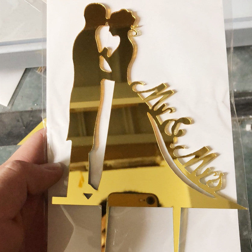 Mr and Mrs Cake Toppers Bride and Groom Sign Wedding Acrylic Cupcake Topper Happy Birthday Cake Topper Engagement Cake Toppers Decorations for Various Birthday Party Anniversary – New