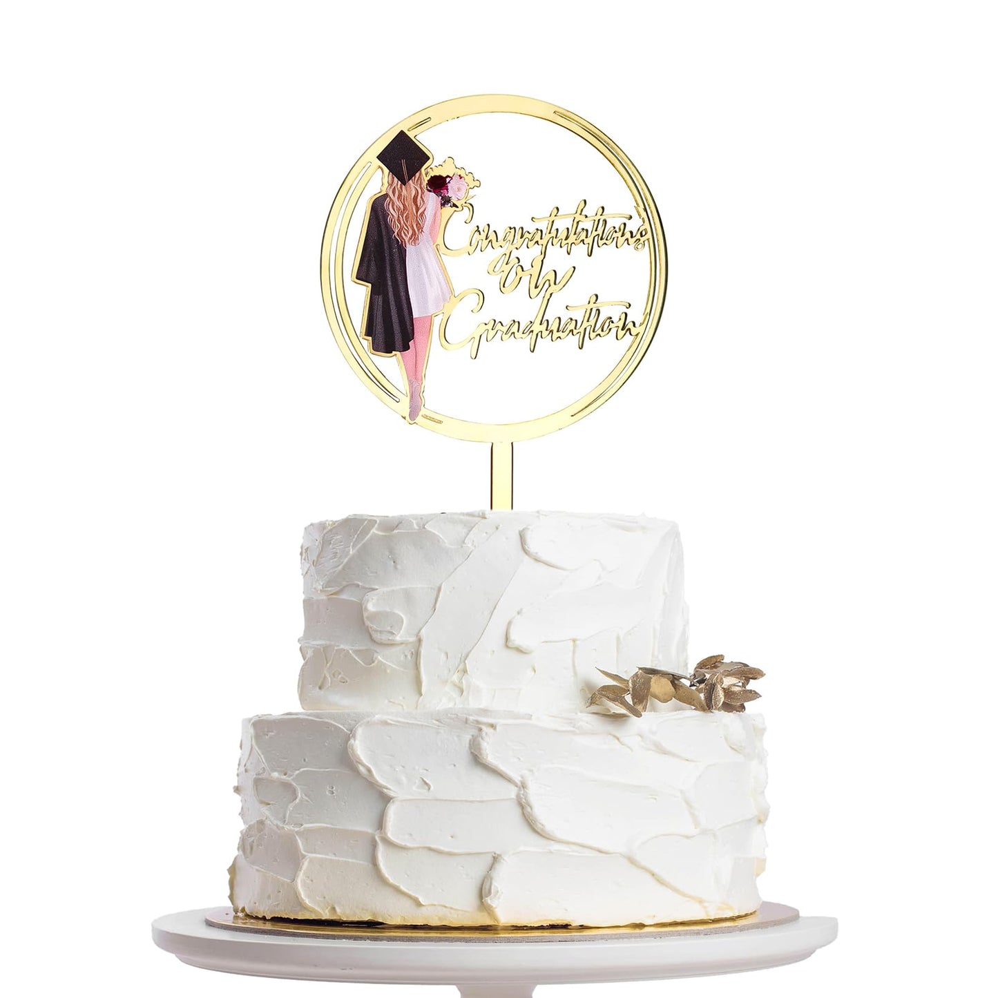 Graduation Cake Topper, 1 Pack Congratulations on graduation Grad Cake Decor, Class of 2025 Cake Decorations for Senior High School College Grad Party Supplies
