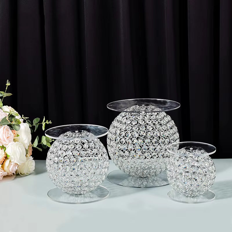 Wedding Cake Stand Table Centerpiece Crystal Round Separator Stands Set for Wedding Cake Accessories