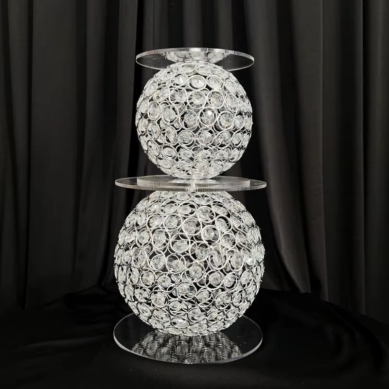 Wedding Cake Stand Table Centerpiece Crystal Round Separator Stands Set for Wedding Cake Accessories