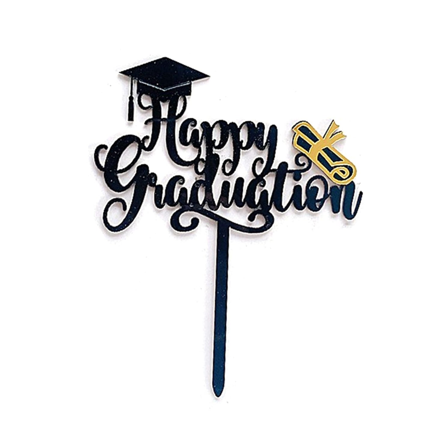 6 Pcs Graduation Cake Toppers Acrylic Cake Topper for 2025 High School Table Centerpiece Sticks Party Cake Decorations Supplies