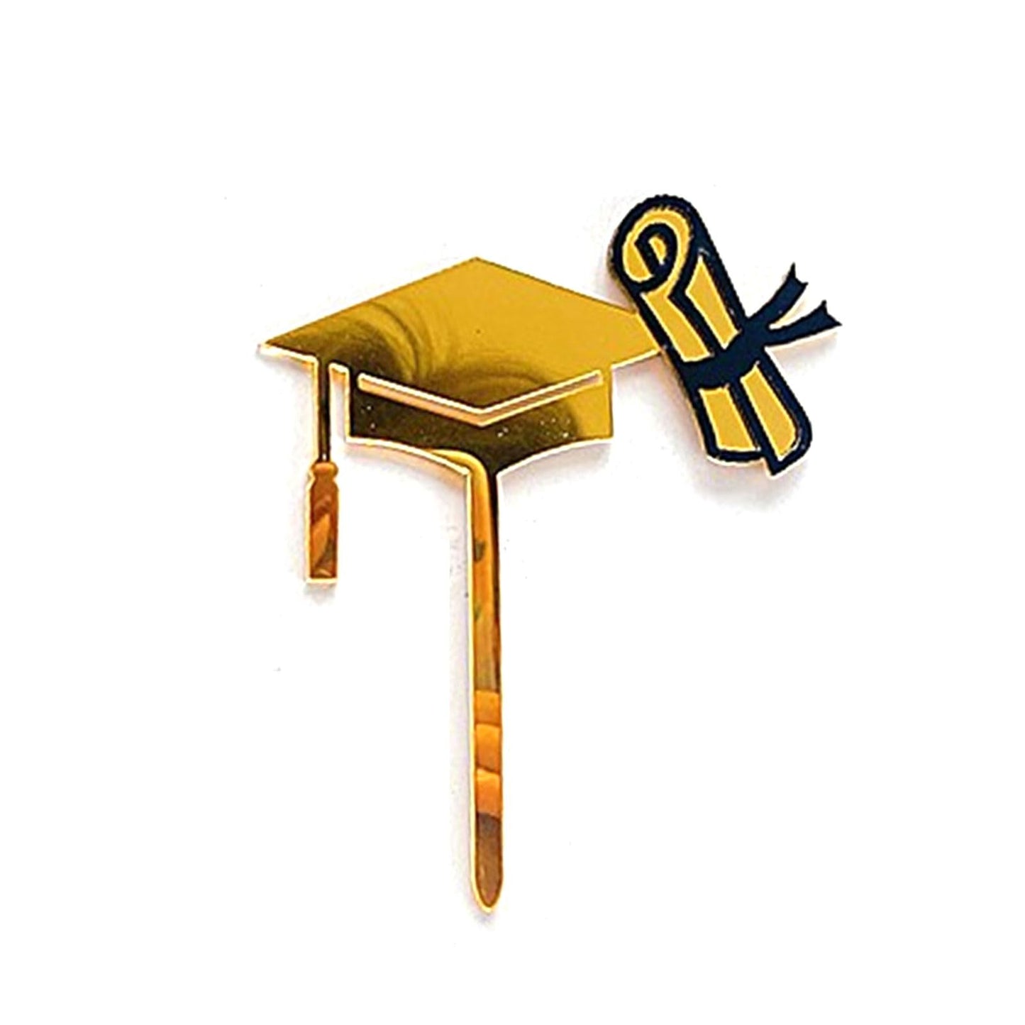 6 Pcs Graduation Cake Toppers Acrylic Cake Topper for 2025 High School Table Centerpiece Sticks Party Cake Decorations Supplies