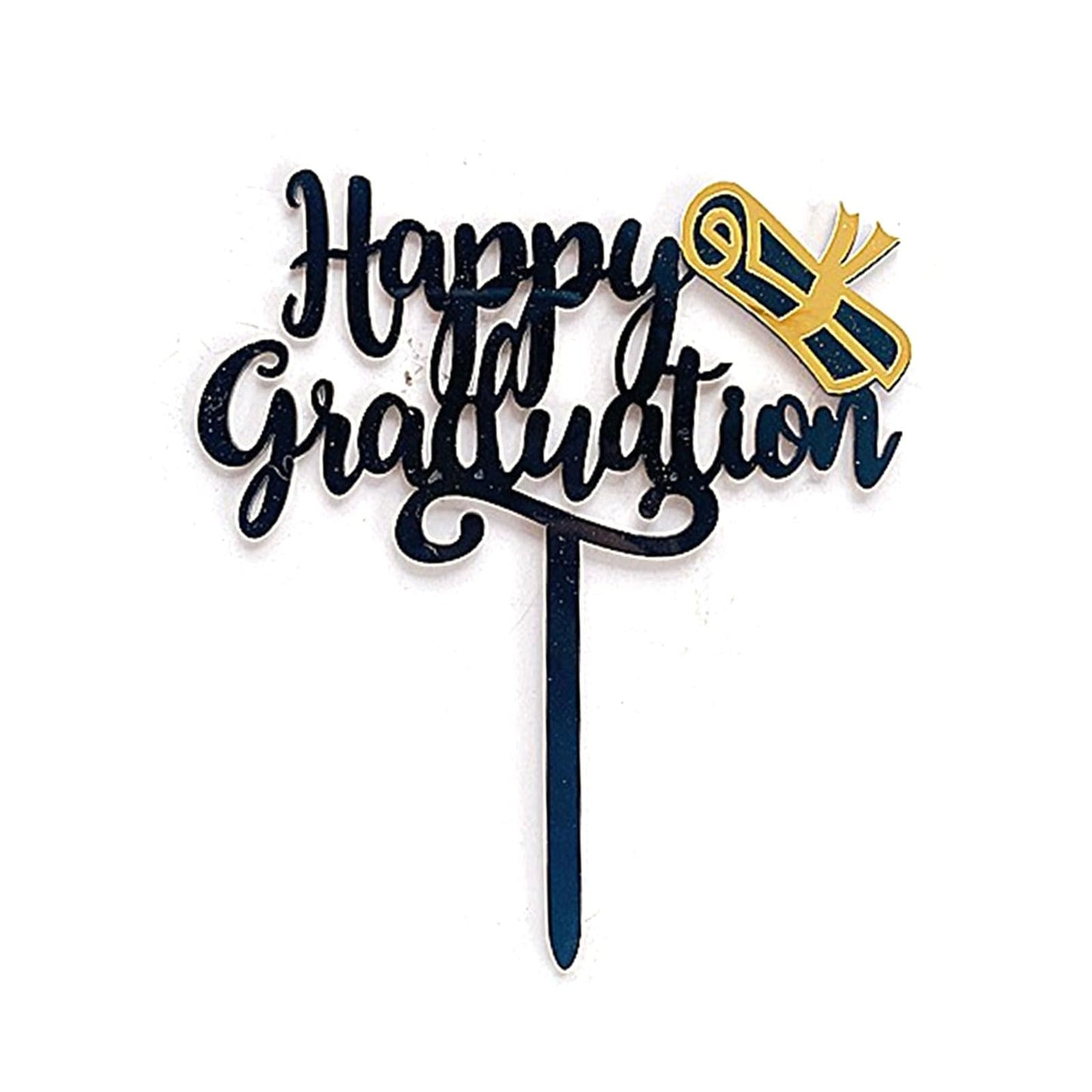 6 Pcs Graduation Cake Toppers Acrylic Cake Topper for 2025 High School Table Centerpiece Sticks Party Cake Decorations Supplies