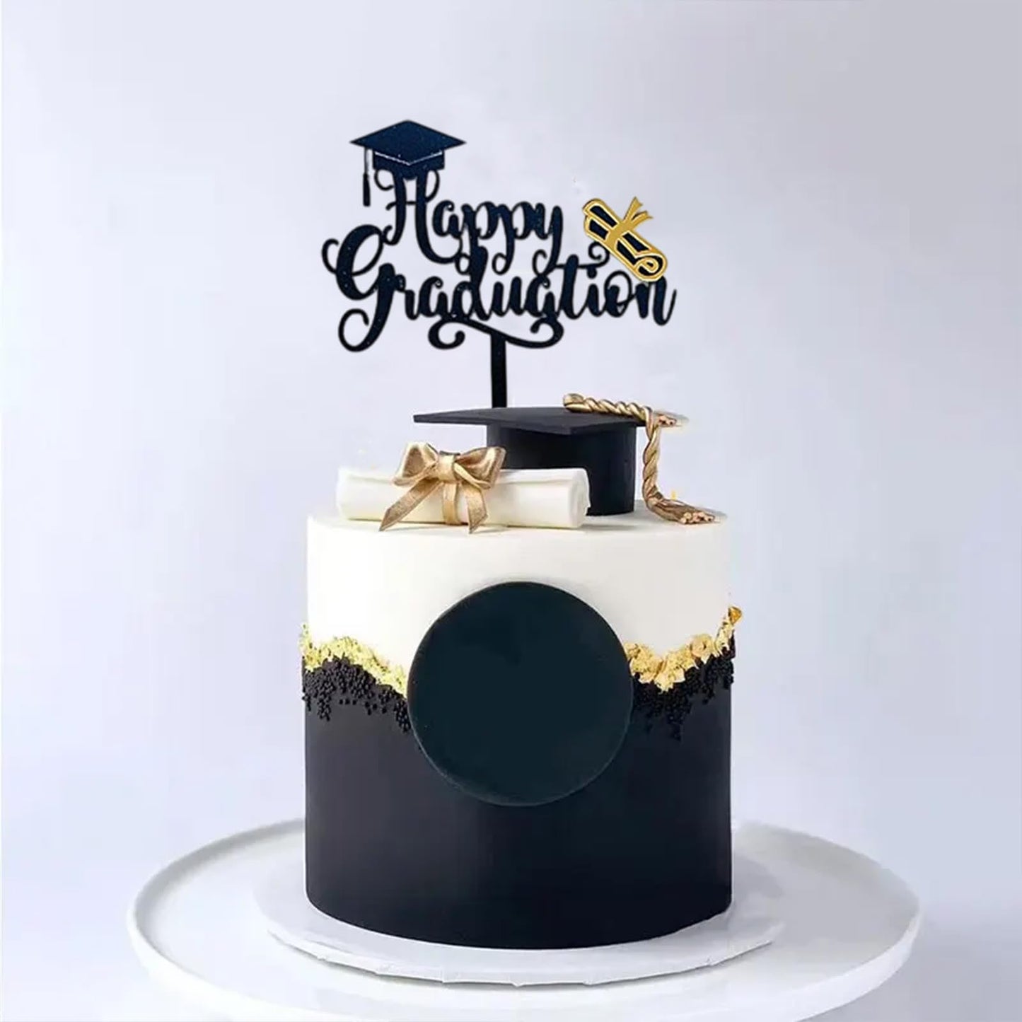 6 Pcs Graduation Cake Toppers Acrylic Cake Topper for 2025 High School Table Centerpiece Sticks Party Cake Decorations Supplies