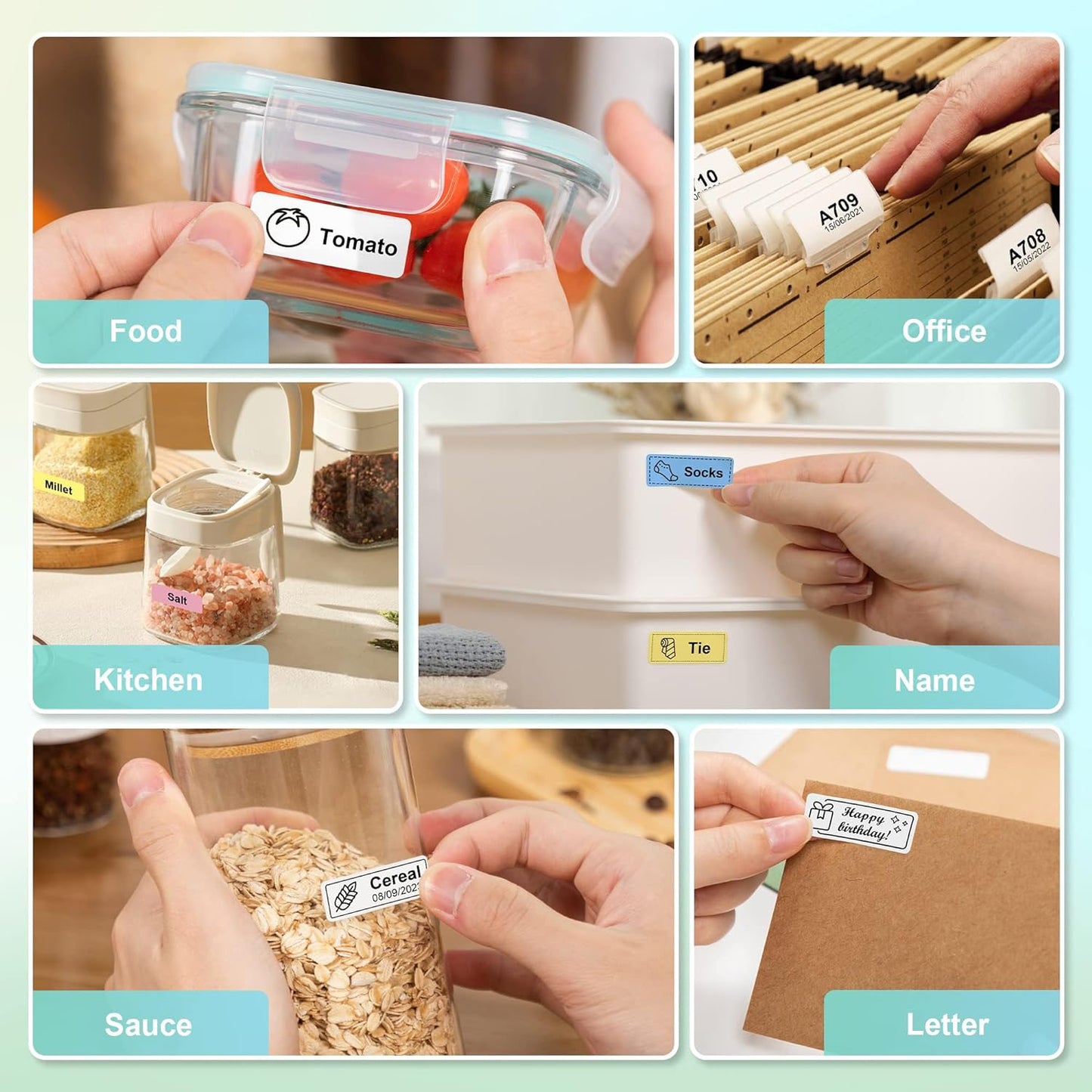 M1 Bluetooth Mini Label Printer with Tape – Portable Thermal Sticker Machine for Organizing, Includes 1 Roll
