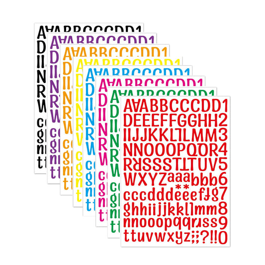 24 sheet Alphabet & Number Sticker Set - Colorful DIY Decals for Water Bottles, Laptops & Notebooks (Cross-Border Multi-Purpose Decorative Stickers)