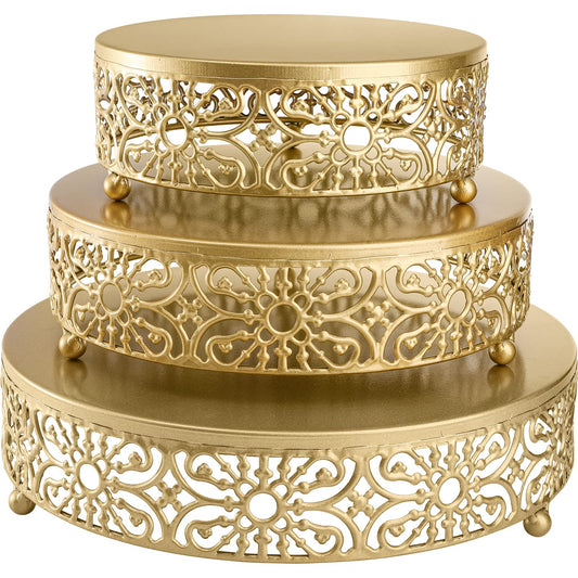 3 Pack Cake Stand, Round Metal Cake Stands, 8" 10" 12" Dessert Display Cupcake Stands, Wedding Brithday Party Celebration Dessert Cake Display Plates