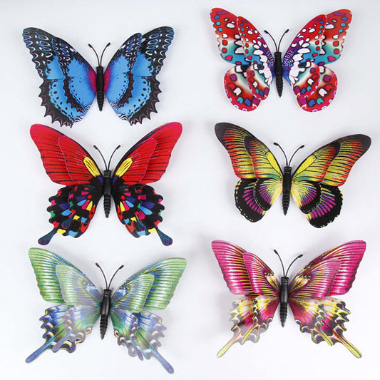 15cm Double-Layer Colorful Magnetic Butterflies - 3D Realistic Fridge Magnets for Home & Garden Decor