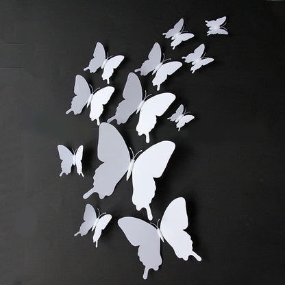 Single-Layer Pack of 12 Wedding Butterflies – Photography-Ready PVC Butterfly Wall Decor, 3D Butterfly Wall Stickers (Paintable)