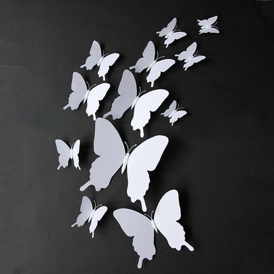 Single-Layer Pack of 12 Wedding Butterflies – Photography-Ready PVC Butterfly Wall Decor, 3D Butterfly Wall Stickers (Paintable)