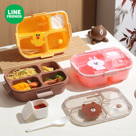 Brown Bear Thermal Lunch Box Set - Insulated 3-Layer Food Container with Carry Bag (Leakproof & Dishwasher Safe)