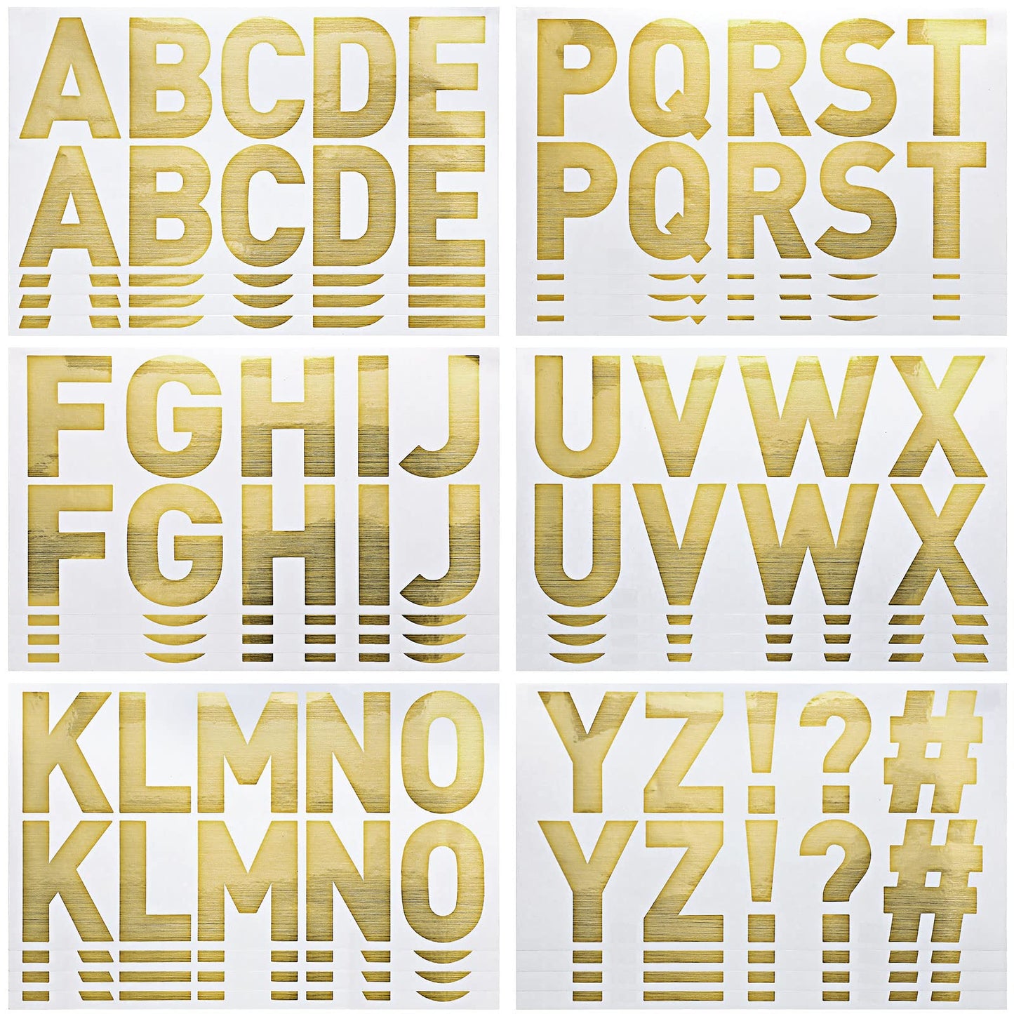 24 Sheets Letter Stickers Large Bulletin Board Letters for Classroom Poster Stickers Alphabet Label 2.5 Inch Self Adhesive Numbers for Classroom(Letter,Gold)