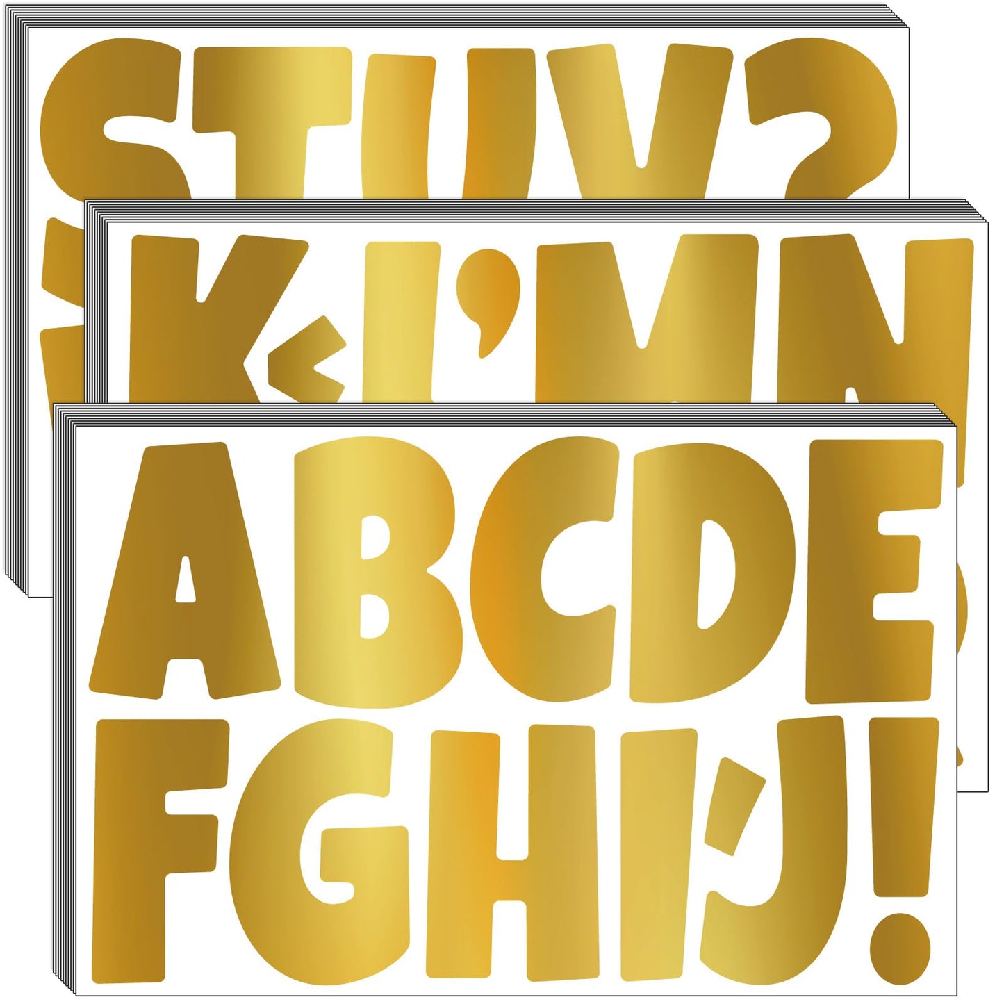 30-Pack Gold Bulletin Board Letters - 3 Inch Self-Adhesive Alphabet Cutouts for Classroom, School & Home Display Decor