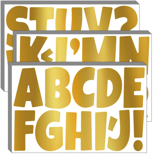 30-Pack Gold Bulletin Board Letters - 3 Inch Self-Adhesive Alphabet Cutouts for Classroom, School & Home Display Decor