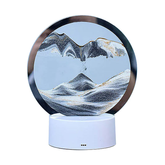 Moving Sand Art Lamp 3D Moving Sandscapes with LED Light Quicksand Painting Light Creative Deep Sea Sandscape Art Liquid Motion Living Room Bedroom Table Lamp Ornament Decor Desktop Art Gift