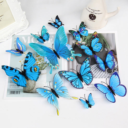 Single Layer 12pcs 3D Realistic Butterfly Wall Stickers - Removable Decals for Nursery, Bedroom, Living Room Decor (Self-Adhesive, Home Wall Art, Aesthetic Decoration)