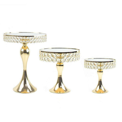Cupcake Stands 3 Pcs Crystal Cake Stands Set Cake Holder Mirror Plates Wedding Generic Cupcake Stand Cupcake Holders Cup Cake Stand Cupcake Tray Cupcake Holder Stand