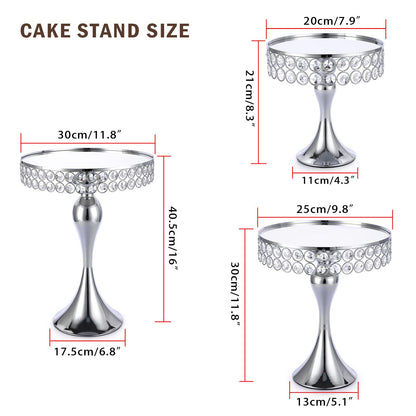 Cupcake Stands 3 Pcs Crystal Cake Stands Set Cake Holder Mirror Plates Wedding Generic Cupcake Stand Cupcake Holders Cup Cake Stand Cupcake Tray Cupcake Holder Stand
