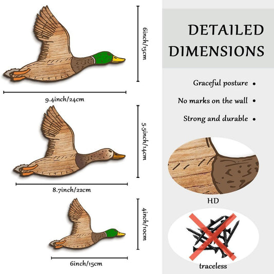 Rustic Wooden Duck Wall Art - Farmhouse Decor for Living Room, Classroom & Cottage Style Hanging Ornament