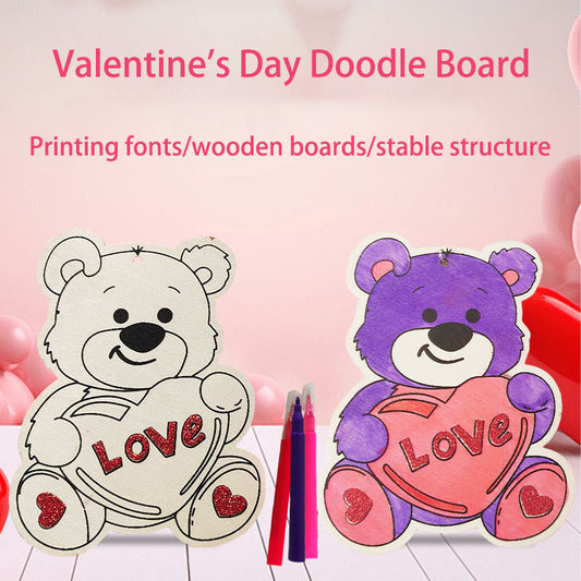 Valentine's Day Wooden Slices,36pcs Heart Cupid Unfinished Wood Cutout Slice Hanging Ornament with Jute Twine and Colored Pen for DIY Craft Supply