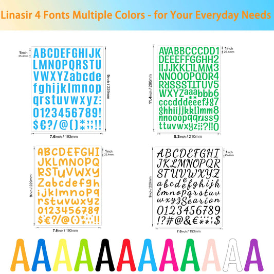 24 sheet Alphabet & Number Sticker Set - Colorful DIY Decals for Water Bottles, Laptops & Notebooks (Cross-Border Multi-Purpose Decorative Stickers)