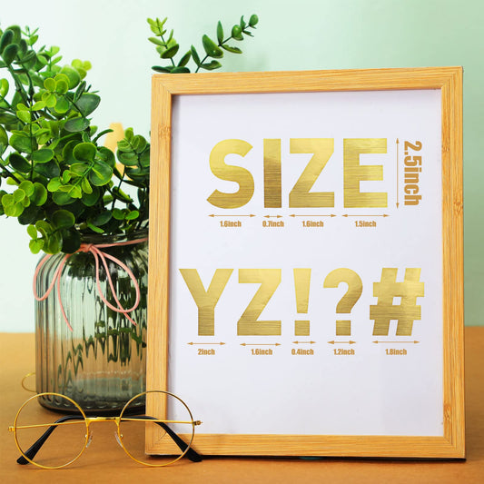 24 Sheets Letter Stickers Large Bulletin Board Letters for Classroom Poster Stickers Alphabet Label 2.5 Inch Self Adhesive Numbers for Classroom(Letter,Gold)