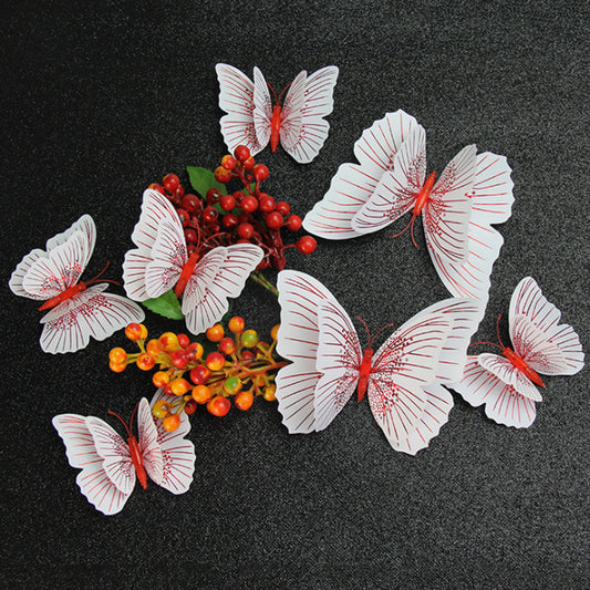 12pcs 3D Glitter Butterfly Wall Decor - Double-Layer Sparkling Butterflies for Wall Art, Shimmering Home Decor (Self-Adhesive, Dimensional Craft Butterflies)