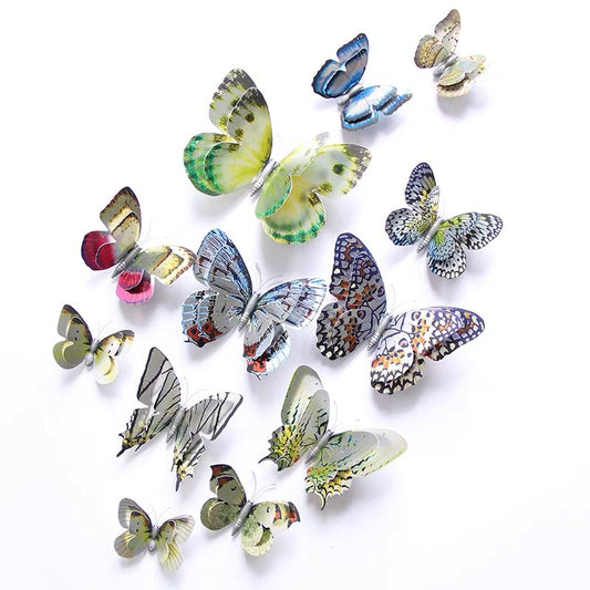 3D Metallic Gold & Silver Butterfly Wall Decals – Elegant Home Decor for Living Room, Bedroom & Display Windows (Modern & Stylish)