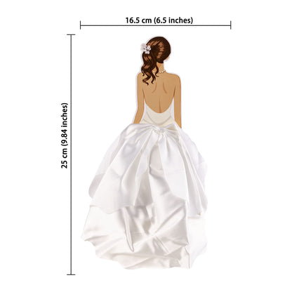 1Pc Woman Back Silk Gauze Skirt Wedding Cake Toppers Girl Happy Birthday Cake Toppers Bride to Be Cake Decorating Supplies Cupcake Topper Bachelorette Party Decorations White