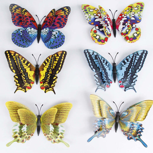 15cm Double-Layer Colorful Magnetic Butterflies - 3D Realistic Fridge Magnets for Home & Garden Decor