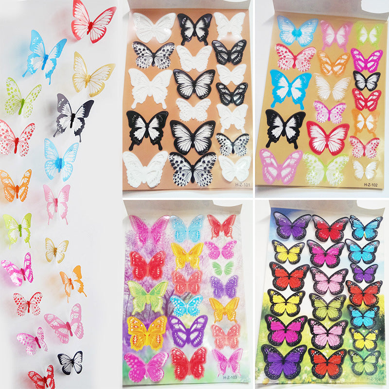 18pcs 3D Butterfly Wall Decals - Premium Dimensional Stickers for Kids' Room & Bedroom Decor (Self-Adhesive, Removable, Creative Background Wall Art)