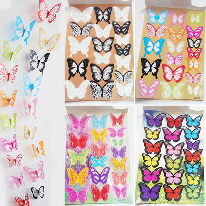 18pcs 3D Butterfly Wall Decals - Premium Dimensional Stickers for Kids' Room & Bedroom Decor (Self-Adhesive, Removable, Creative Background Wall Art)