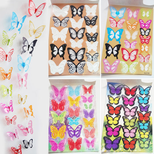 18pcs 3D Butterfly Wall Decals - Premium Dimensional Stickers for Kids' Room & Bedroom Decor (Self-Adhesive, Removable, Creative Background Wall Art)