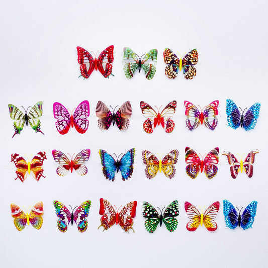 8CM Glow-in-the-Dark Butterfly Stickers - Fluorescent Window & Wall Decals for Kids' Room (3D Realistic Decor, Self-Adhesive, Non-Toxic Night Light Decorations)
