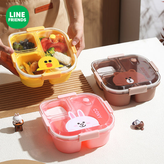 Brown Bear Thermal Lunch Box Set - Insulated 3-Layer Food Container with Carry Bag (Leakproof & Dishwasher Safe)