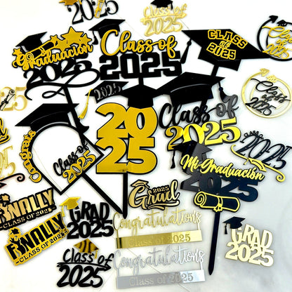 Class Of 2025 Cake Topper Congrats Grad College Graduation Themed Party Decorations Supplies Graduation Season Acrylic Cake Topper, Happy Graduation Cake Decoration Party Supplies, Cake Decor Supplies, Baking Decor Supplies