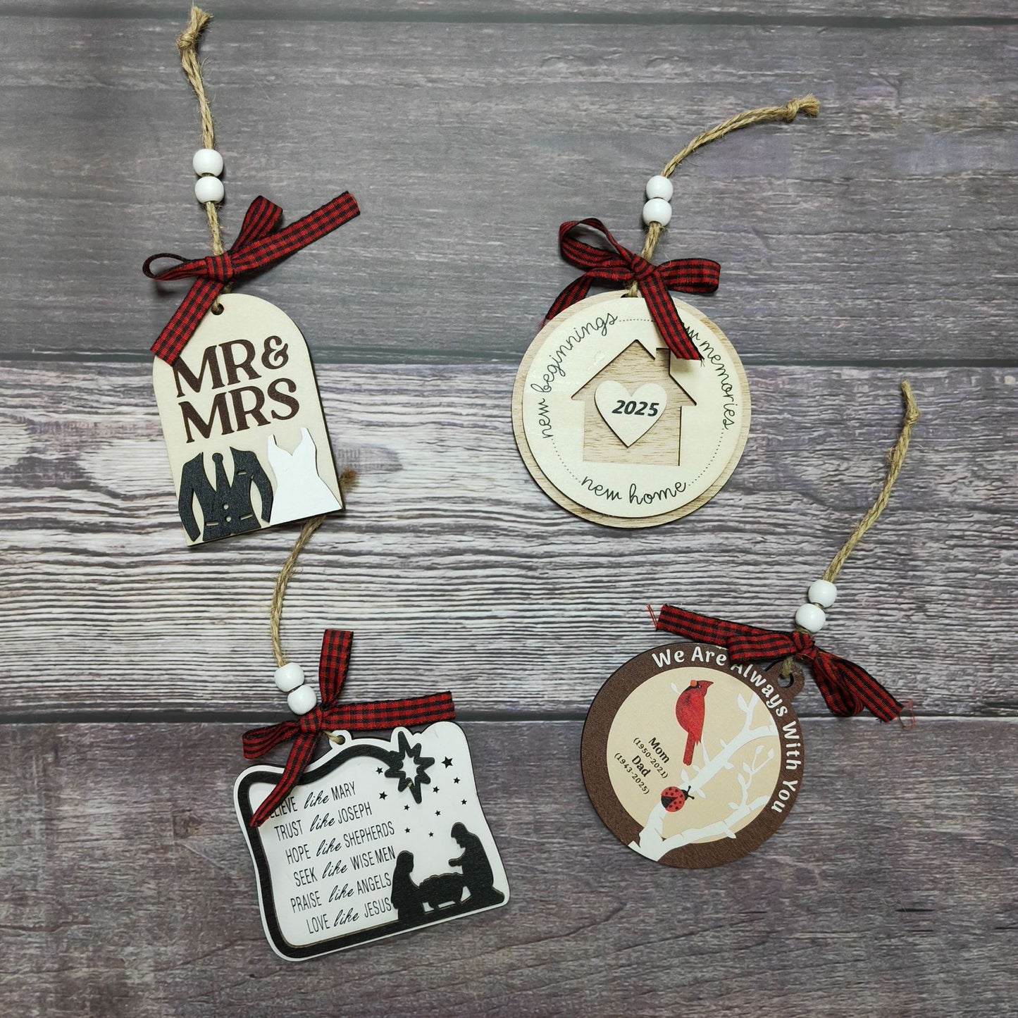 1pc Wooden Christmas Tree Ornaments - Mini House Decorations, Christmas Gift Hangers, Festive Hanging Decor, Pendant Display