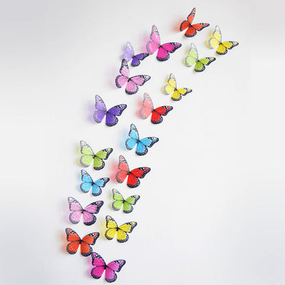 18pcs 3D Butterfly Wall Decals - Premium Dimensional Stickers for Kids' Room & Bedroom Decor (Self-Adhesive, Removable, Creative Background Wall Art)