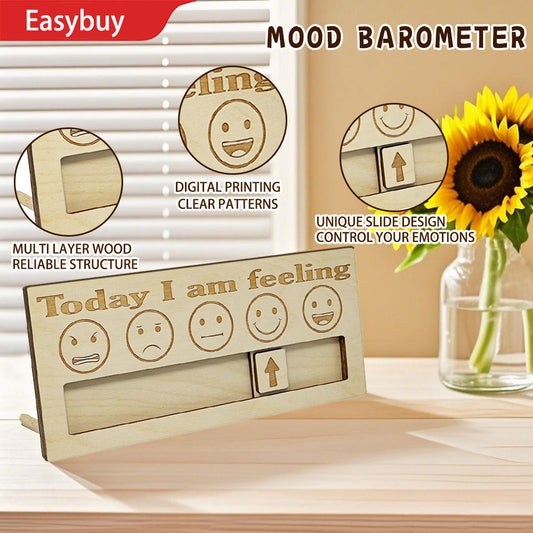 Wooden Emotion Weather Board - Whimsical Desktop Decor & Expressive Gift