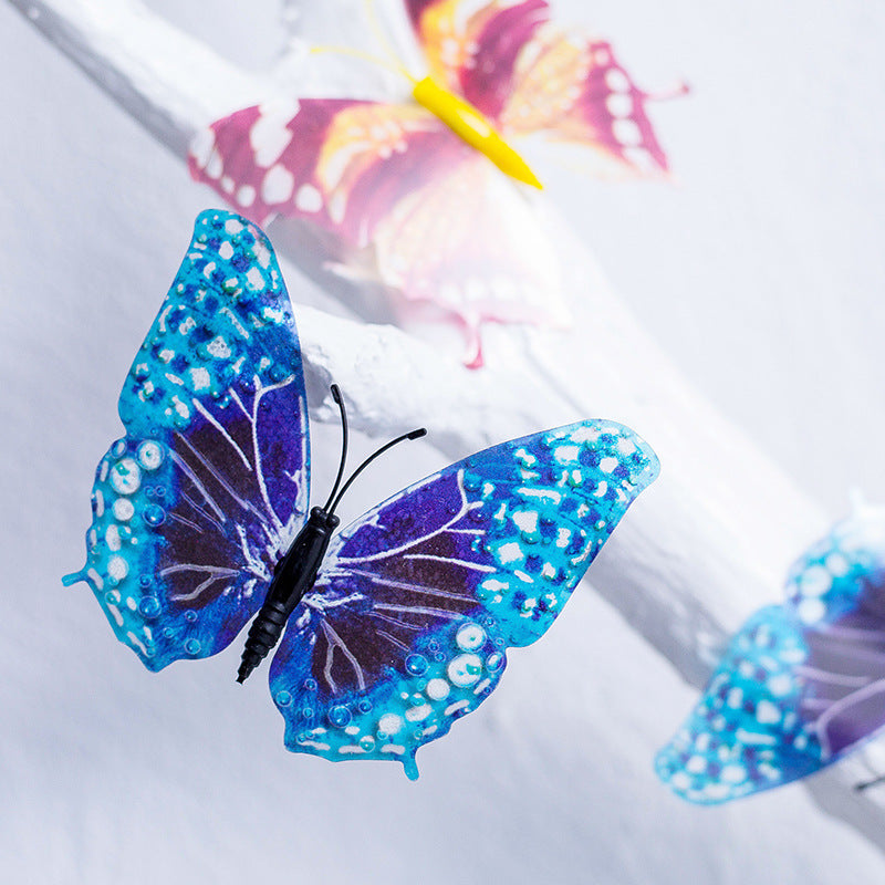 8CM Glow-in-the-Dark Butterfly Stickers - Fluorescent Window & Wall Decals for Kids' Room (3D Realistic Decor, Self-Adhesive, Non-Toxic Night Light Decorations)