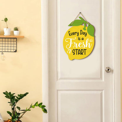我要英文版 Sunny Lemon Wooden Plaques - Inspirational Home Decor for Kitchen, Living Room & Garden