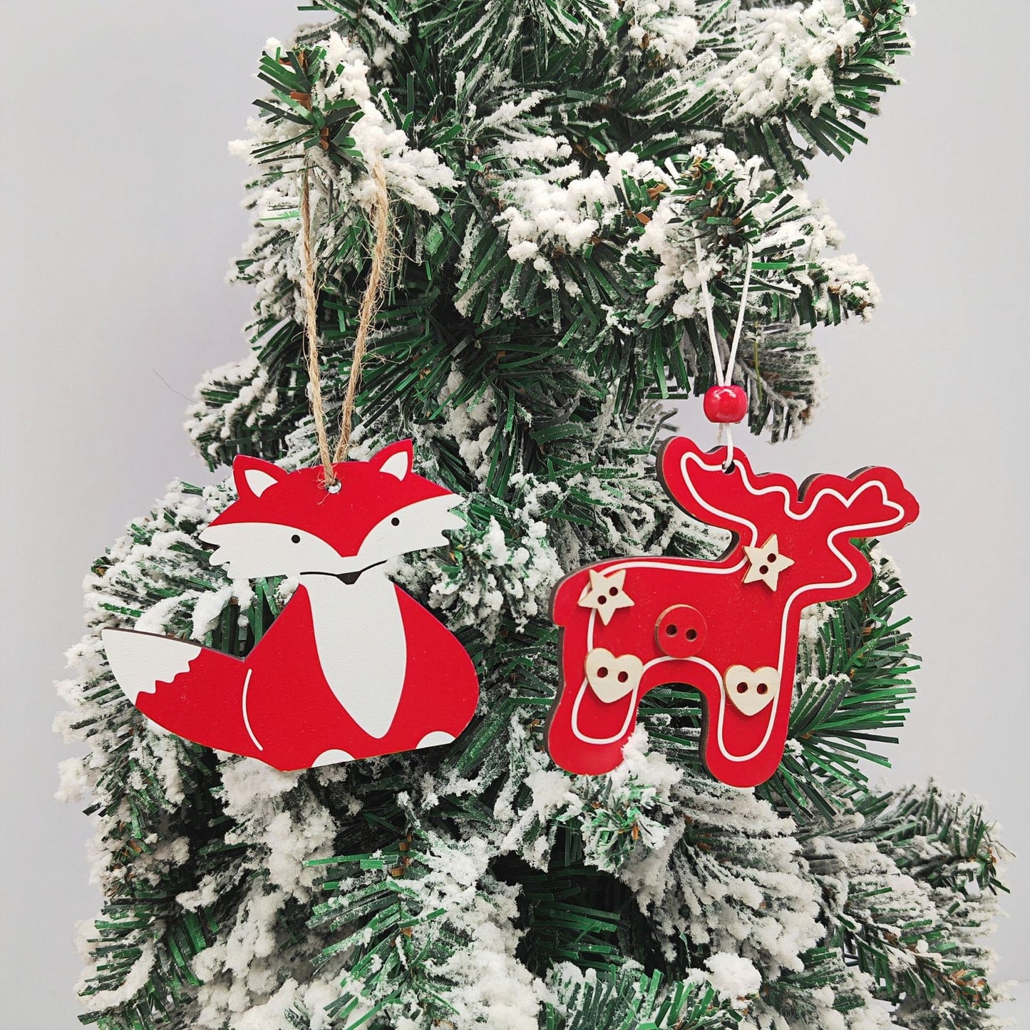 Christmas Wooden Ornaments Set – Angel Wings, Tree Topper Star, Bells & Reindeer – Rustic Holiday Decor for Christmas Tree, Home, and Festive Gifting