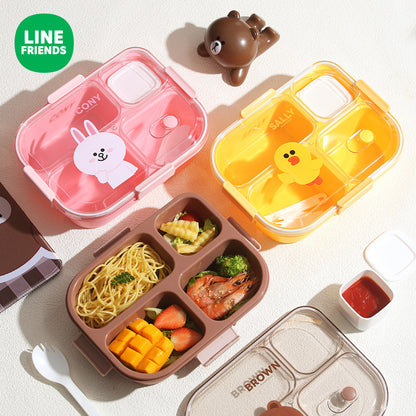 Brown Bear Thermal Lunch Box Set - Insulated 3-Layer Food Container with Carry Bag (Leakproof & Dishwasher Safe)