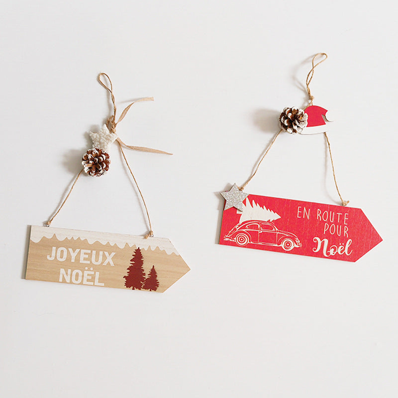 Christmas Wooden Ornaments Set – Hand-Painted "Joyeux Noël" Wooden Hanging Decor for Christmas Tree, Holiday Home Decor, Festive Gift